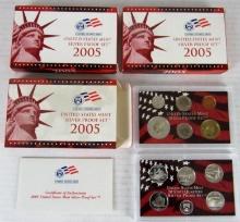 Lot (3) 2005 US 90% Silver Proof Sets