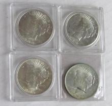 1922, 1923, 1923, 1925 Peace Silver Dollars