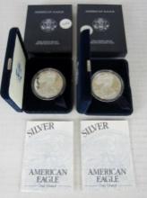Lot (2) 2000 US Silver Eagle Bullion Coins MIB .999