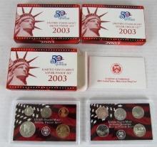 Lot (3) 2003 US 90% Silver Proof Sets