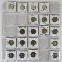 Lot (15) Proof Roosevelt Dimes 1957-1985