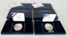 Set (2) 2006 Benjamin Franklin "Founding Father" & "Scientist" US Silver Proof Bullion Coins MIB