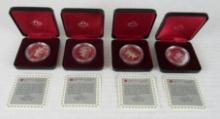 Lot (4) 1985 Canadian Proof Silver Dollars