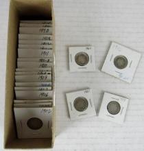Lot (24) 1898-1916 Silver Barber Dimes Mixed Dates