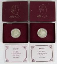 Lot (2) 1982 George Washington US Mint Silver Proof Half Dollars MIB