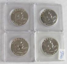 1957, 1958, 1959, 1969 Proof Silver Franklin Half Dollars