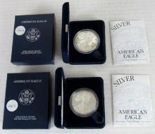 Lot (2) 2003 US Silver Eagle Bullion Coins MIB .999