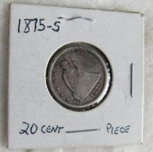 1875 S Silver US Seated Liberty .20 Twenty Cent Piece