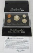 Lot (2) 1993 & 1994 US Silver (Black Box) Proof Sets MIB