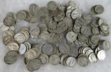 Lot (150) Mixed Date Silver Mercury Dimes (15.00 Face Value)