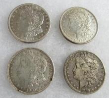 1899-O, 1921, 1921, 1921-D Morgan Silver Dollars Lot
