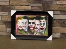 Artist Signed Rob Prior All 5 Jokers AP Giclee Print 1/50 Batman Joker Framed