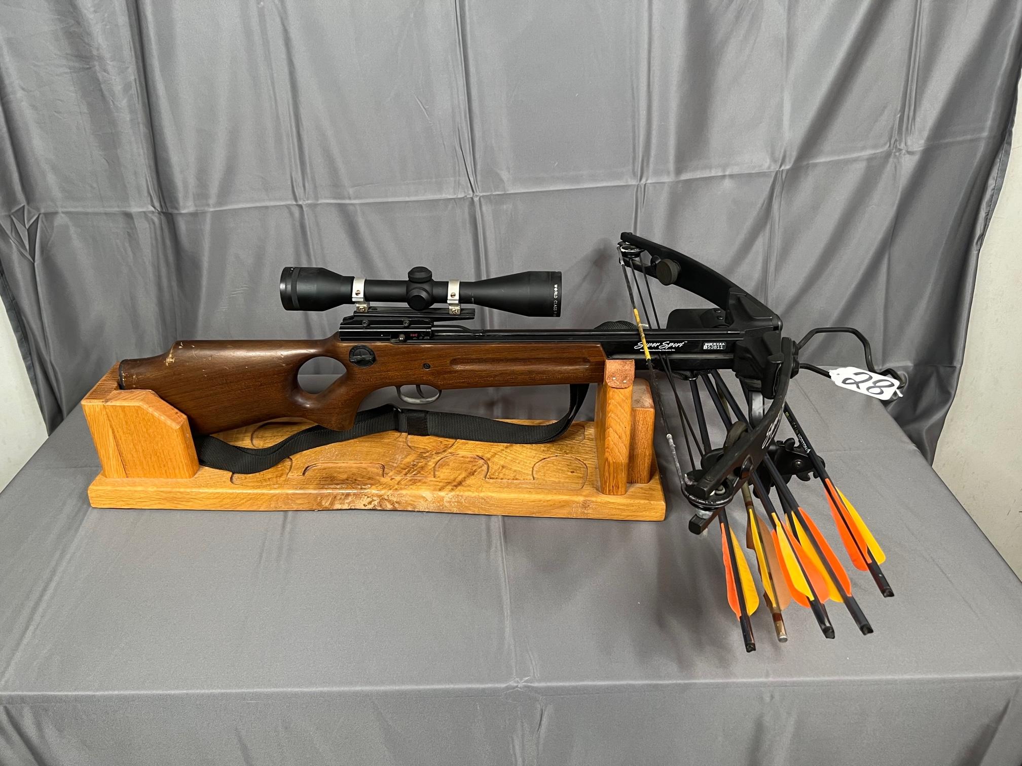 Horton Super Sport crossbow w/ Tasco 4x44 scope & (6) Horton XX75LS2 light