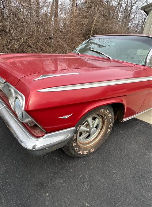 1962 Chevy Impala, 2 door, 283/327 engine, 96,612 miles, comes with original tires & rims