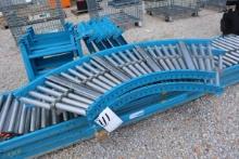 Warehouse Roller Conveyor w/Supports (4-10' & 2 Curved)