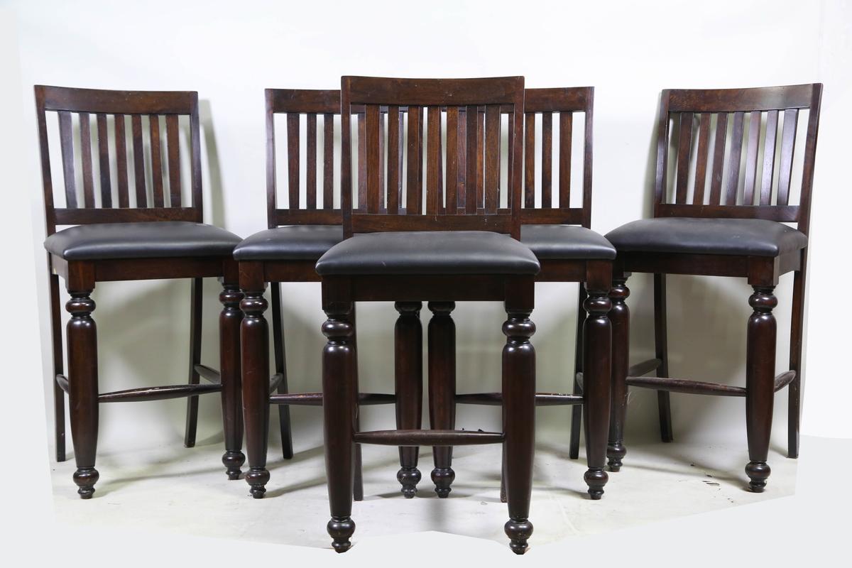 SET OF FIVE CONTEMPORARY BAR STOOLS