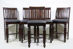 SET OF FIVE CONTEMPORARY BAR STOOLS
