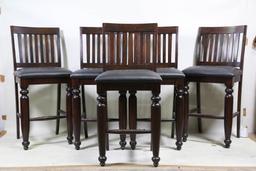 SET OF FIVE CONTEMPORARY BAR STOOLS