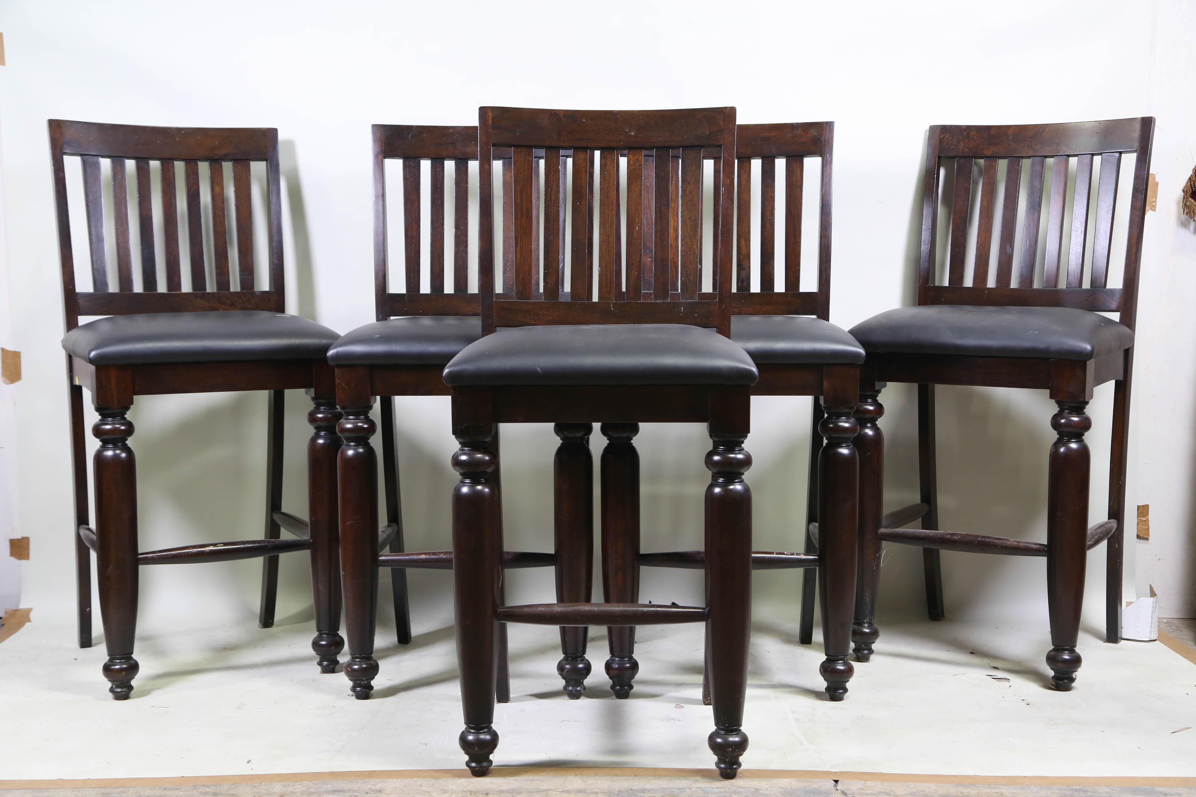 SET OF FIVE CONTEMPORARY BAR STOOLS