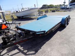 STEEL DECK CAR HAULER TRAILER WITH WINCH