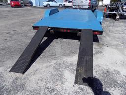 STEEL DECK CAR HAULER TRAILER WITH WINCH