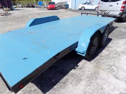 STEEL DECK CAR HAULER TRAILER WITH WINCH