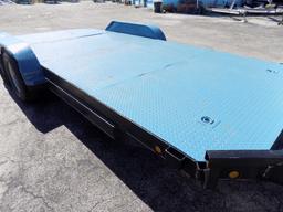 STEEL DECK CAR HAULER TRAILER WITH WINCH