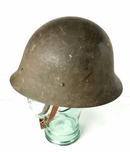 WWII CZECH M32 HELMET WITH LINER & CHIN STRAP