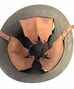 WWII CZECH M32 HELMET WITH LINER & CHIN STRAP