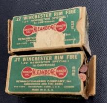 2 BOXES/50 REMINGTON .22 WIN. RIM FIRE MODEL 1890