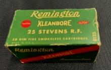 BOX/30 VINTAGE REMINGTON 25 STEVENS RIM FIRE