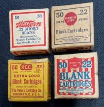 (4) BOXES VINTAGE .22 BLANKS