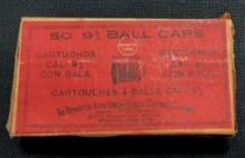 BOX/50 VINTAGE REMINGTON UMC 9MM RIMFIRE BALL CAPS