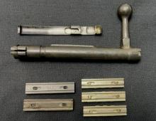 MAUSER 98 STRAIGHT HANDLE BOLT, EXTRACTOR, CLIPS