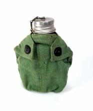 ORIGINAL WWII BRITISH CANTEEN w/CUP & GREEN WEB