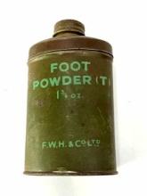 BRITISH ARMY FOOT POWDER TIN F.W.H. & CO. LTD.