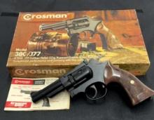 VINTAGE 1979 CROSMAN 38C .177 PELLET REVOLVER /BOX