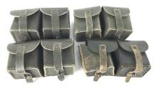 LOT (4) GREEN LEATHER MAG POUCHES