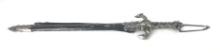 29" RAM & EAGLE HEAD FANTASY SWORD WITH SCABBARD