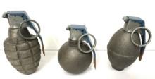 SET OF THREE INERT GRENADES