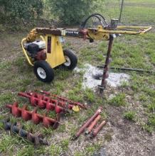 GROUND HOG TOWABLE POWER AUGER WITH ATTACHMENTS