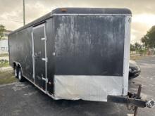 22' V NOSE, REAR RAMP DOOR, ENCLOSED TRAILER