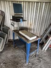 BASF PREP TABLE WITH MICROFILM MACHINE
