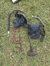 MISC LOT CLAMP, SLEDGE HAMMER, TOOL BELT, ETC