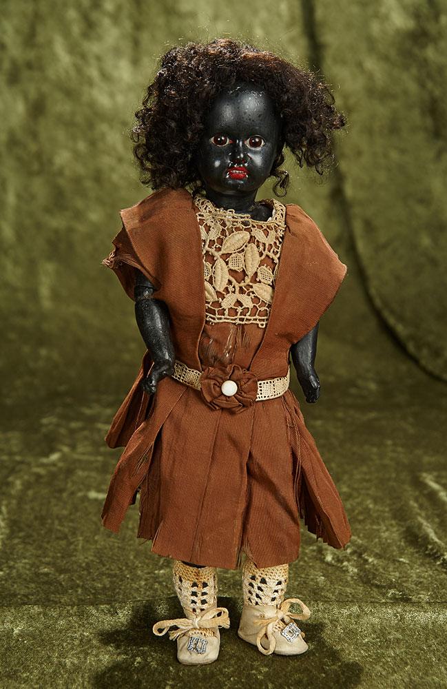 13" Sonneberg black-complexioned bisque doll by mystery maker. $400/500