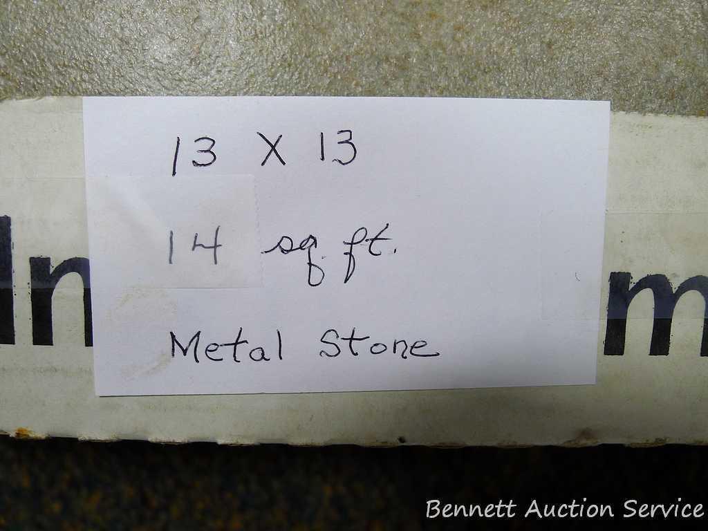 Interceramic metal stone 13" x 13" tiles. 14 sq. ft. total.