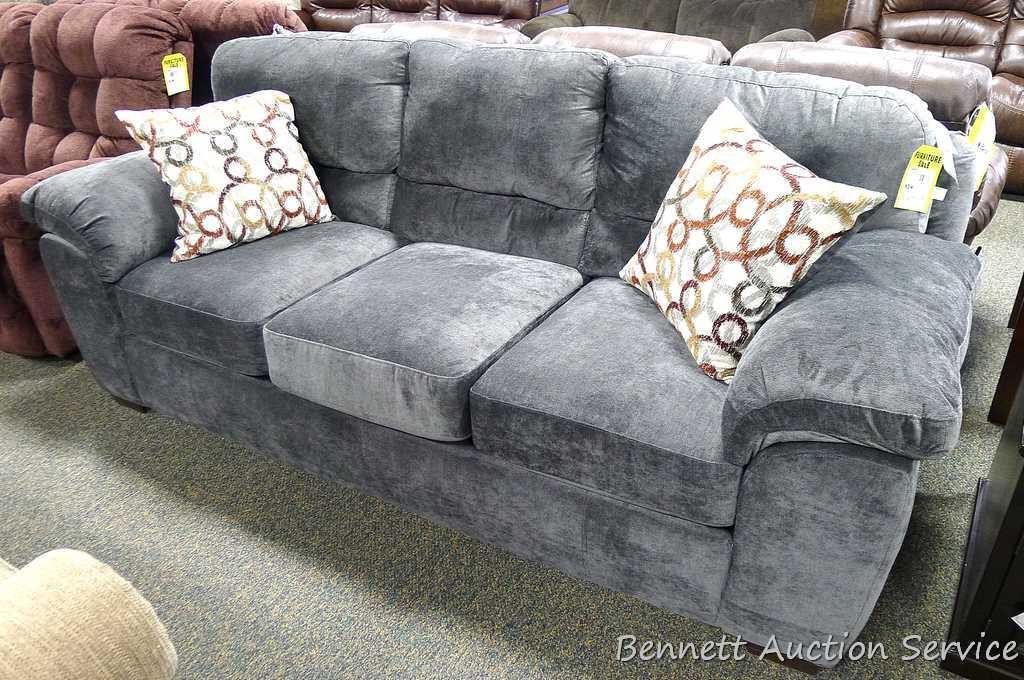 Telluride Ash American sofa with accent pillows. Model 5453 3030.