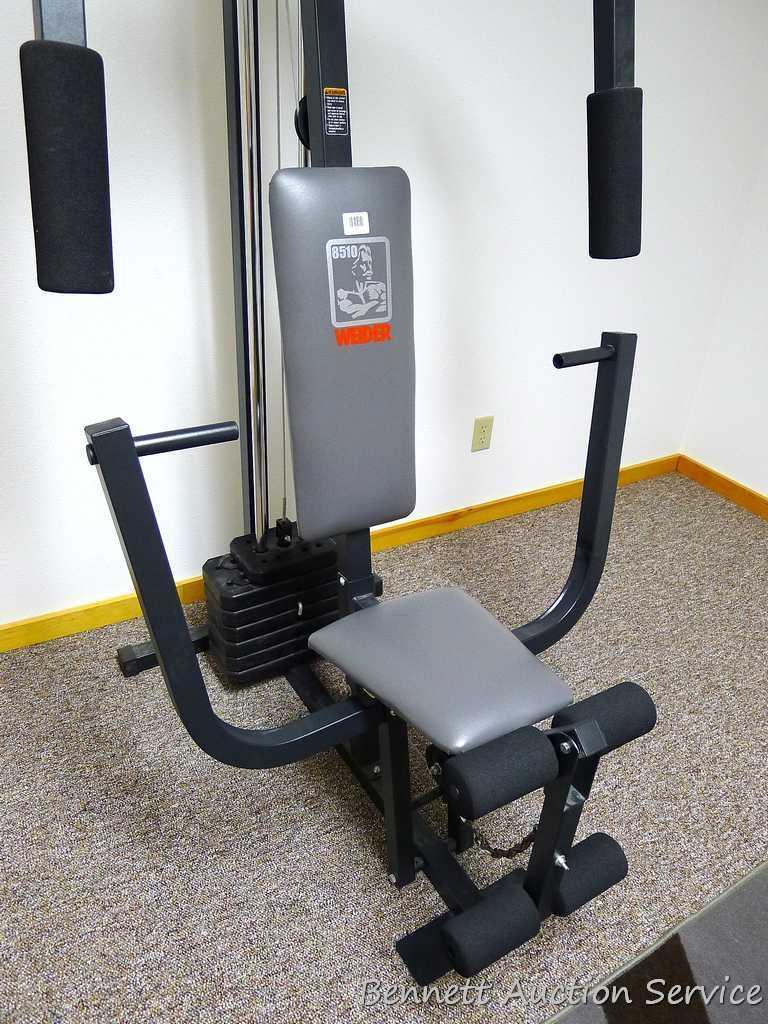 Weider 8510 home gym system Model WESY85103 is in good condition. Unit is located on second floor.