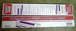Two NIB Dimplex Electric baseboard heaters each measure 48" and are 1000W, 240V. Boxes are still