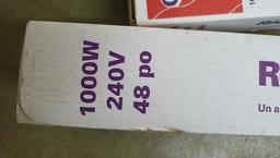 Two NIB Dimplex Electric baseboard heaters each measure 48" and are 1000W, 240V. Boxes are still